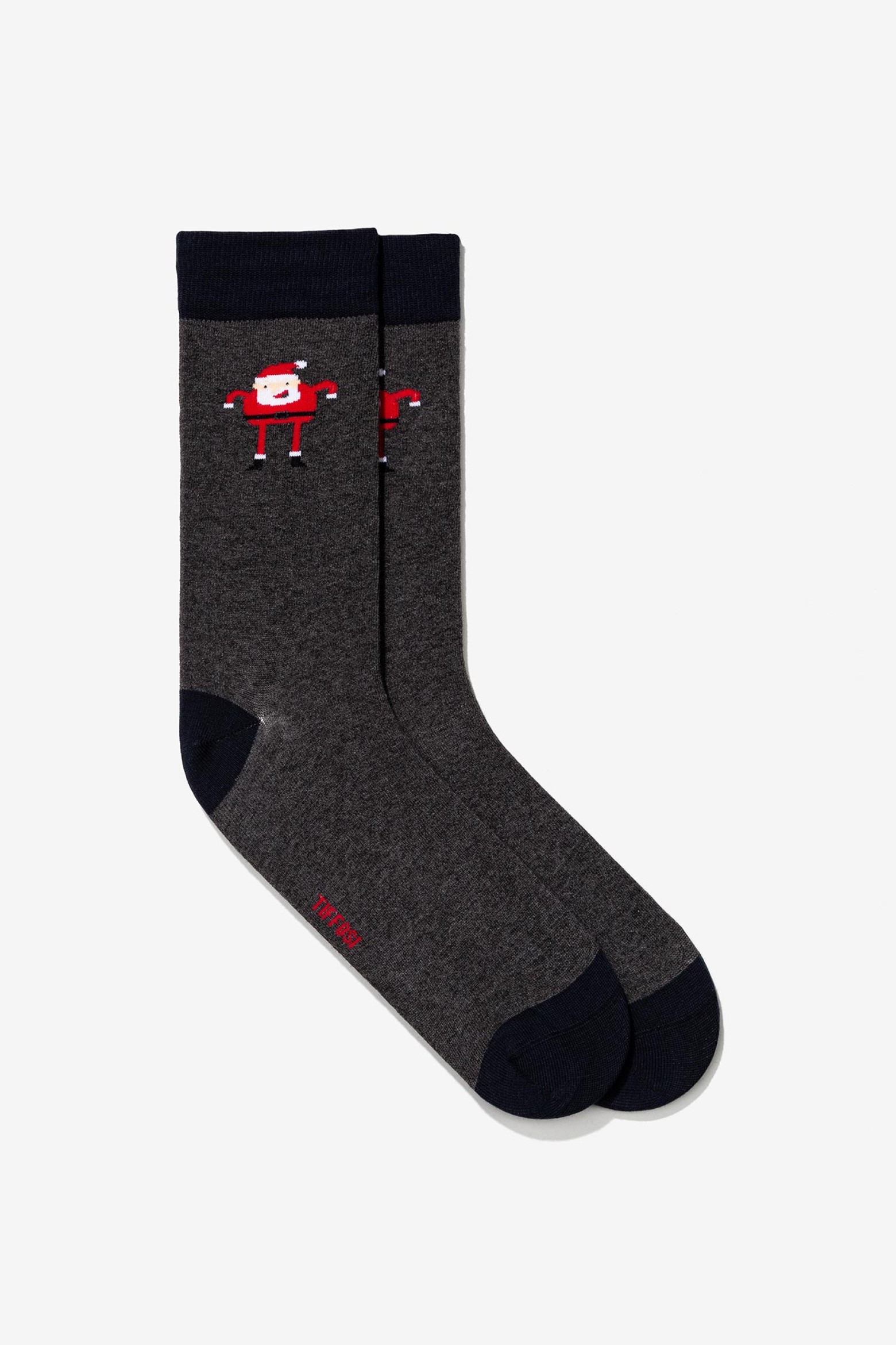 Santa Pattern Grey Socks