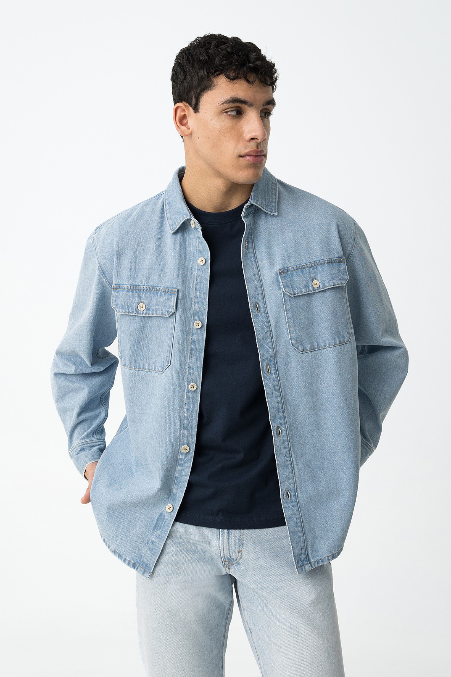 Denim Shirt with Front Pockets