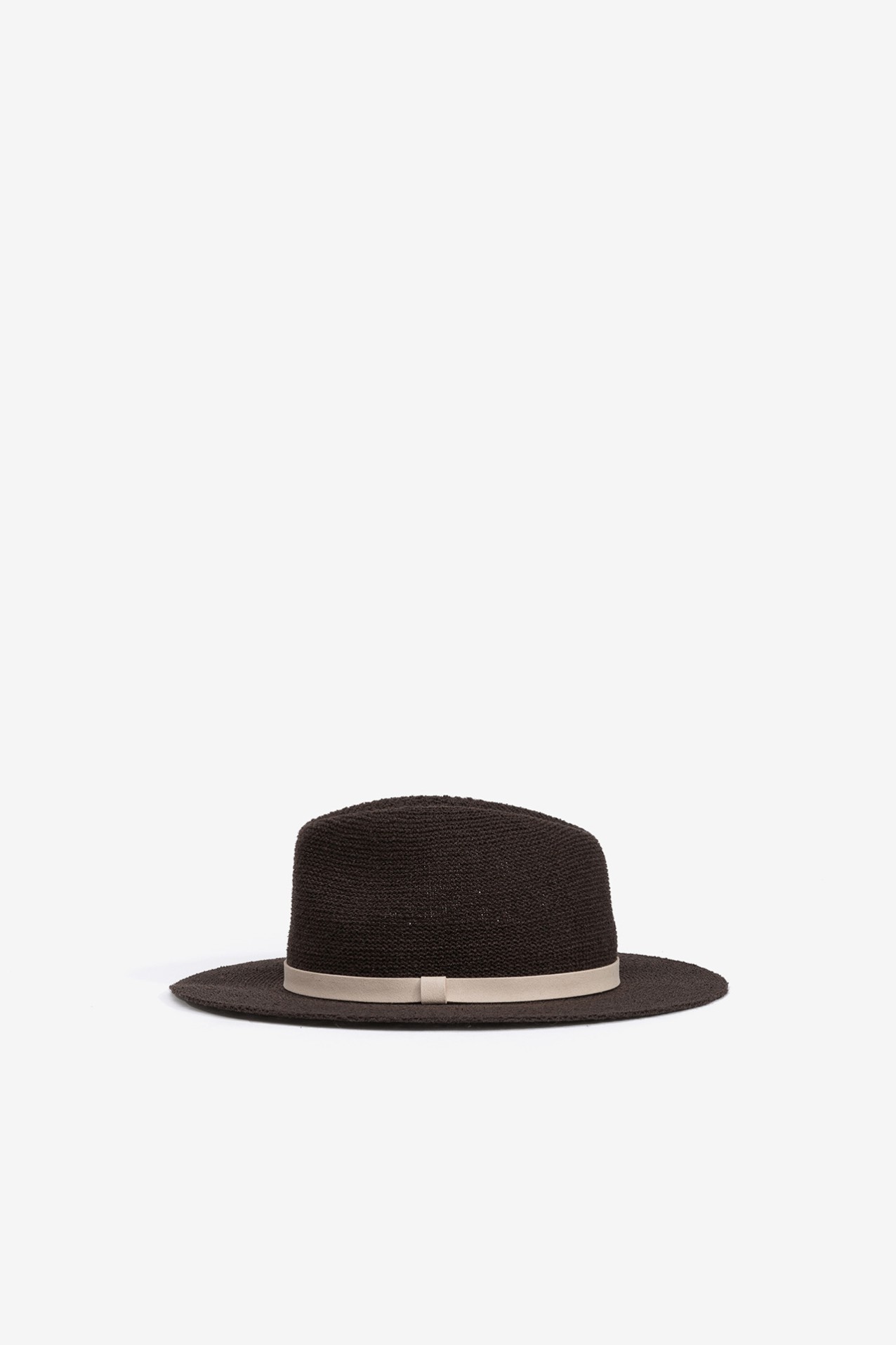 Knitted Hat with Fur Effect Belt