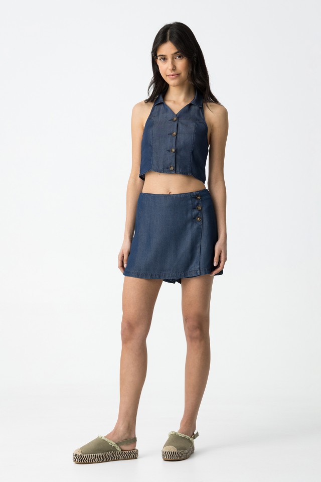 Skirt Denim effect shorts