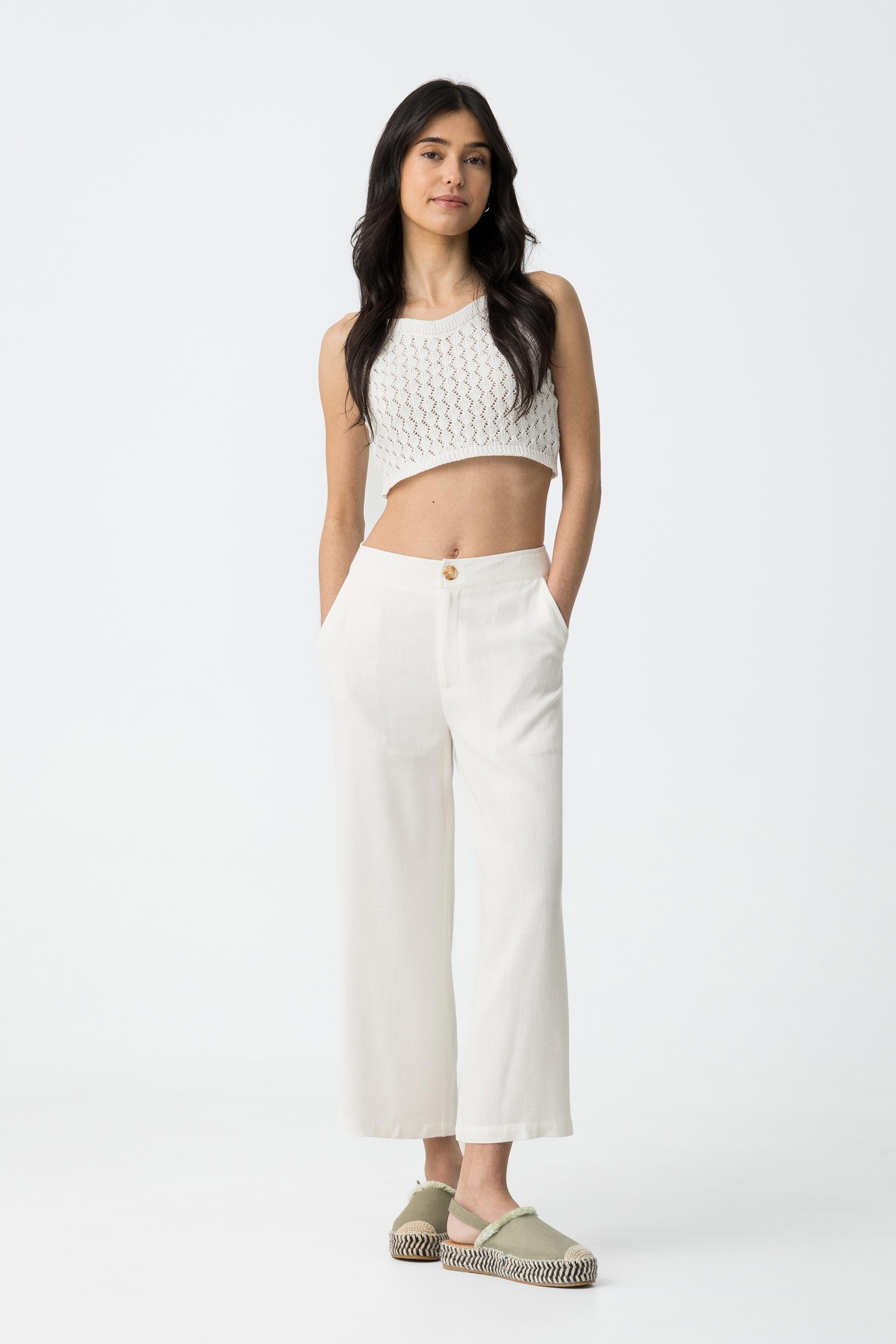 Pantalones fluidos con cordn