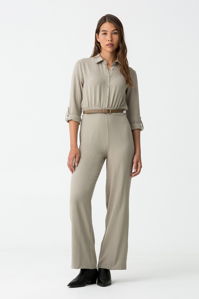 Long textured jumpsuit