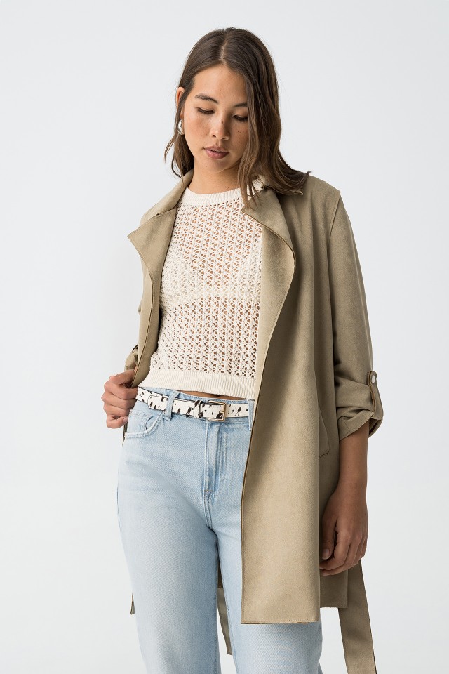 Chaqueta efecto gamuza