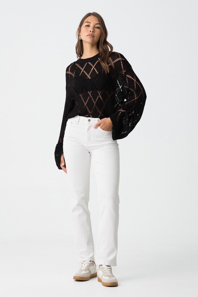 Jeans Amy Straight Fit Cintura Alta