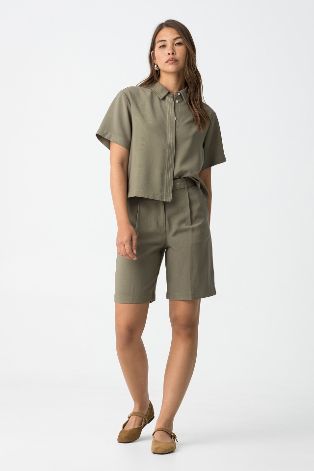 High-waisted shorts