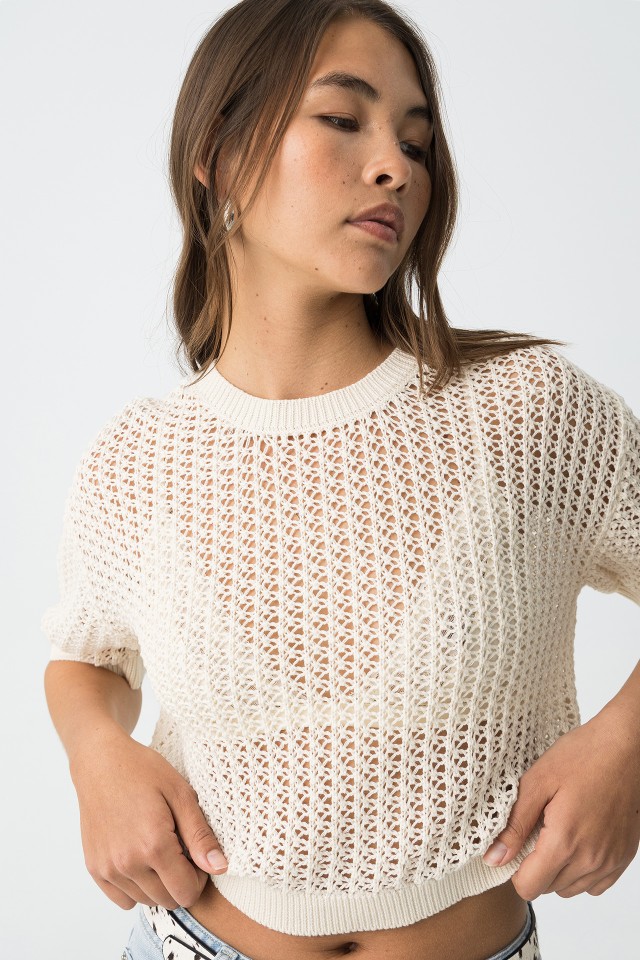 Pre-perforated Knit Sweater