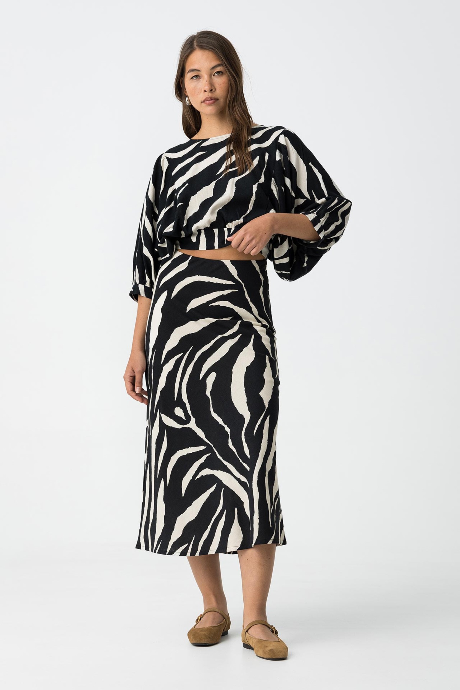 Saia Midi Estampada