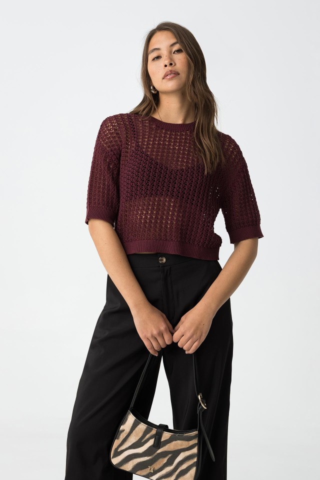 Pre-perforated Knit Sweater