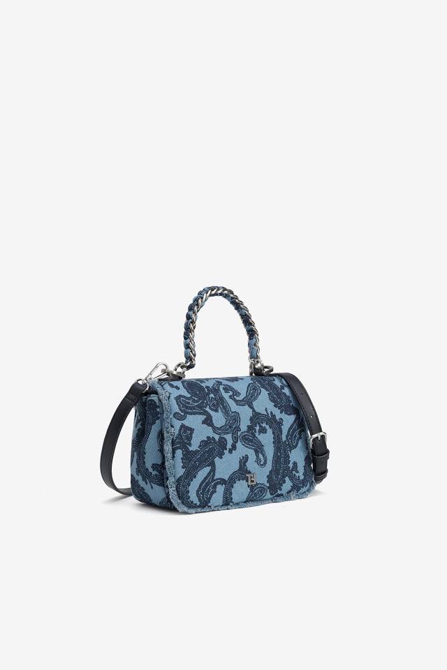 Bolso de mano estampado con bandolera