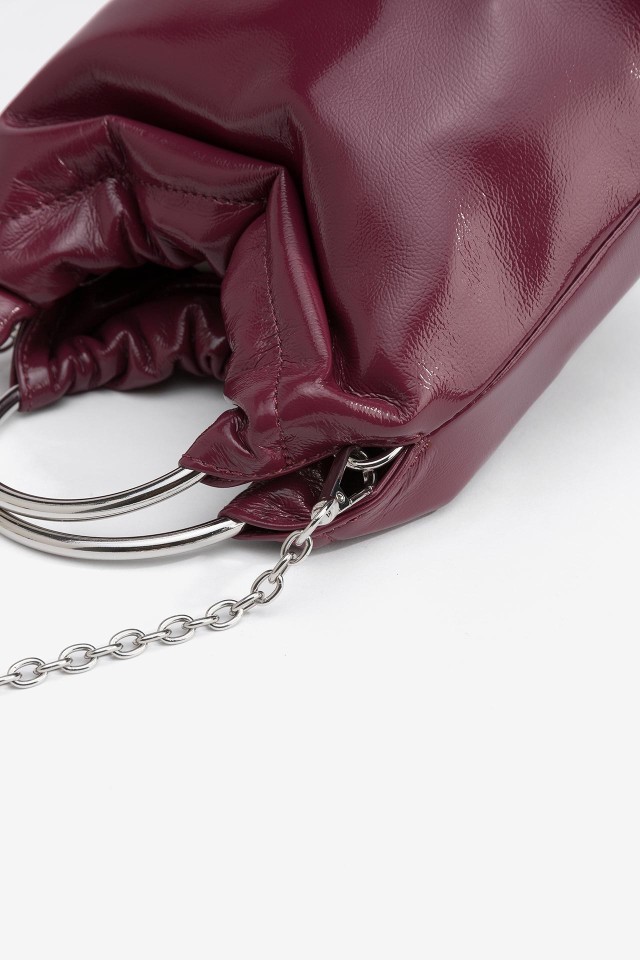 Handbag with Metallic Handle