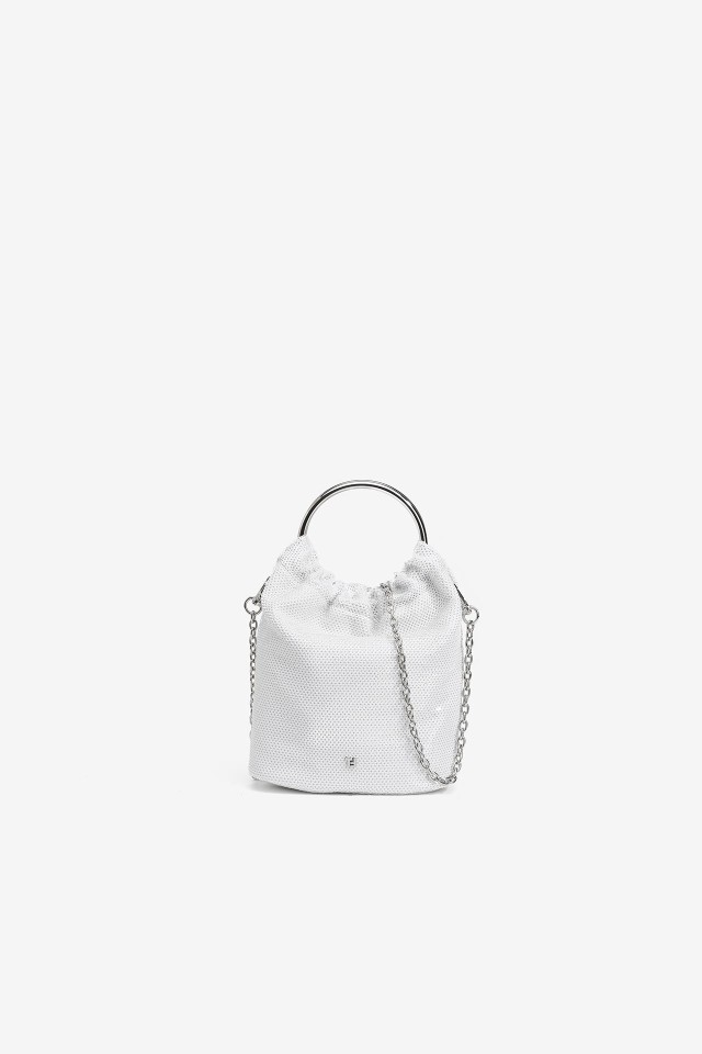 Sequin Handbag with Metallic Handle