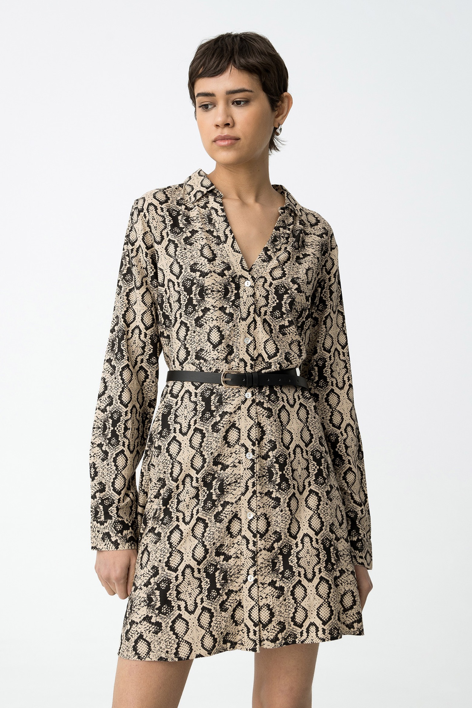 Printed Dress with Belt