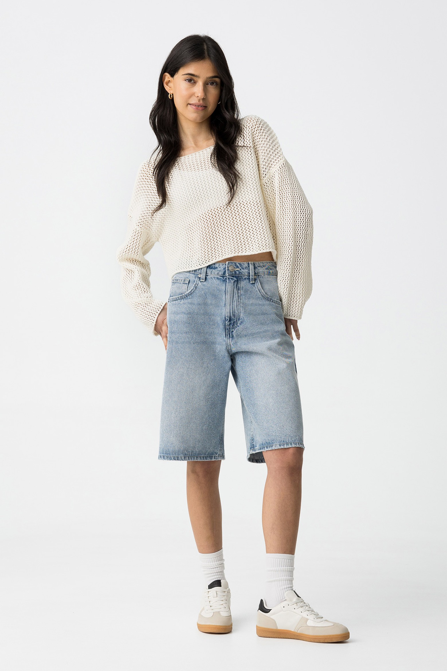 Bermudas de denim holgadas