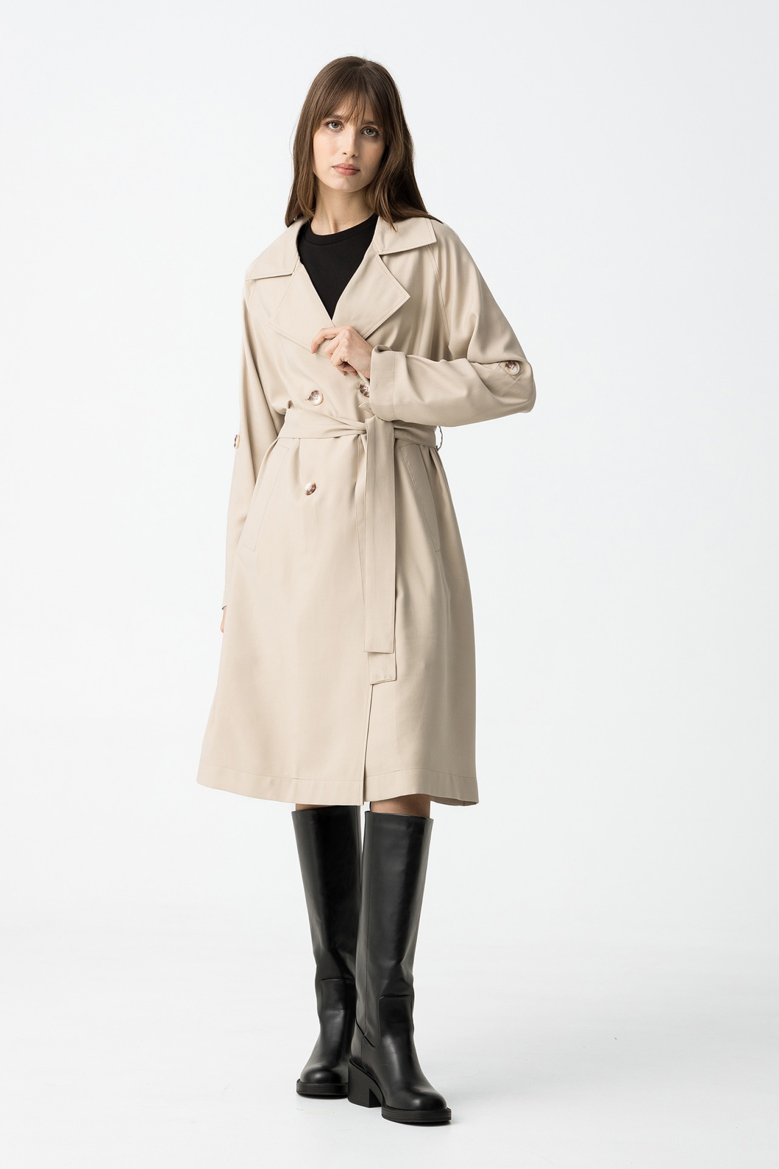 Gabardina con cinturn