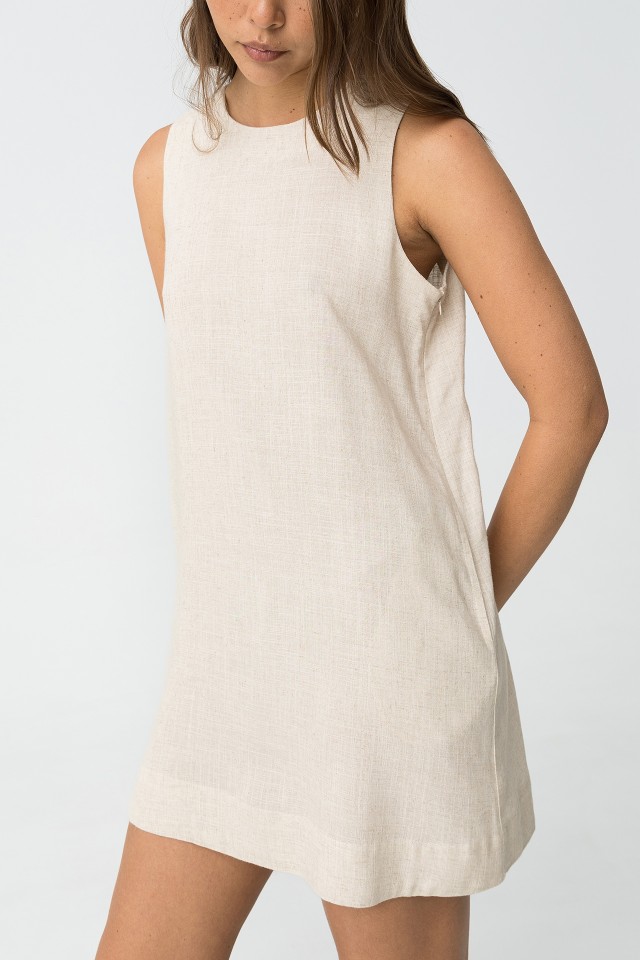 Vestido midi de lino