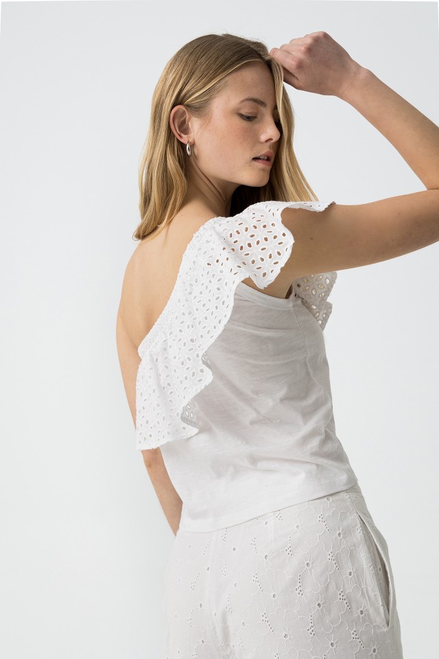 Asymmetrical Top with Embroidery