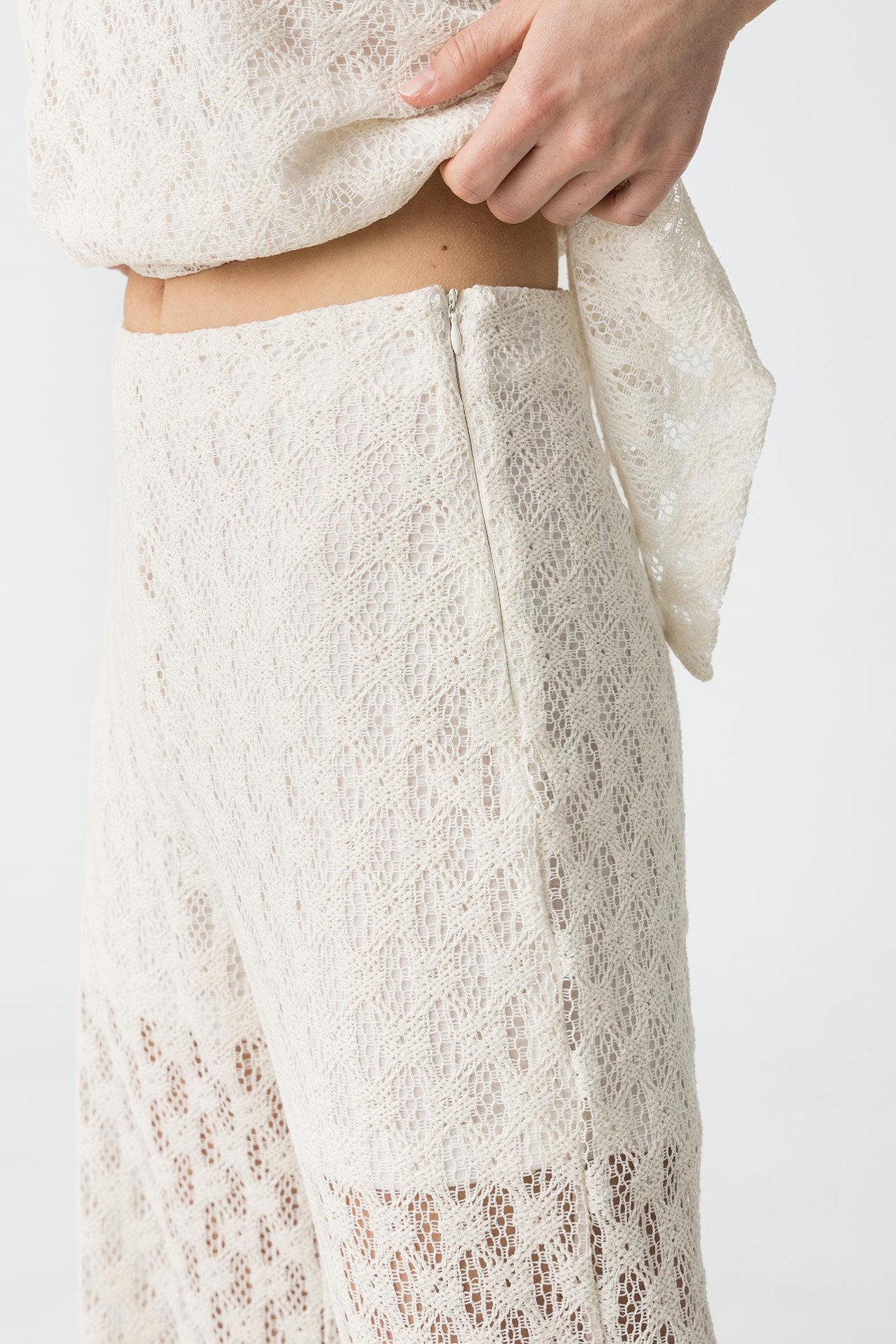 Wide Leg Preforated Mesh Pants