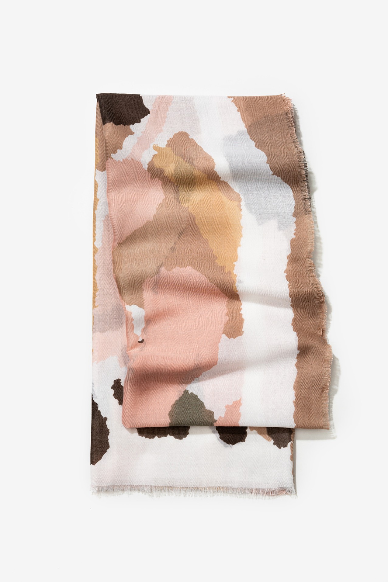 Gustav Joly Printed Silk Scarf, Dusky Pink main image 0