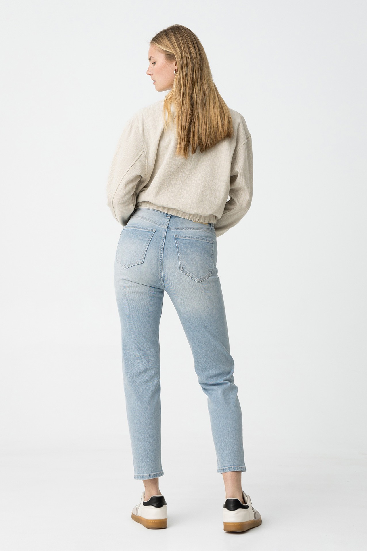 High-Waisted Slim Jeans