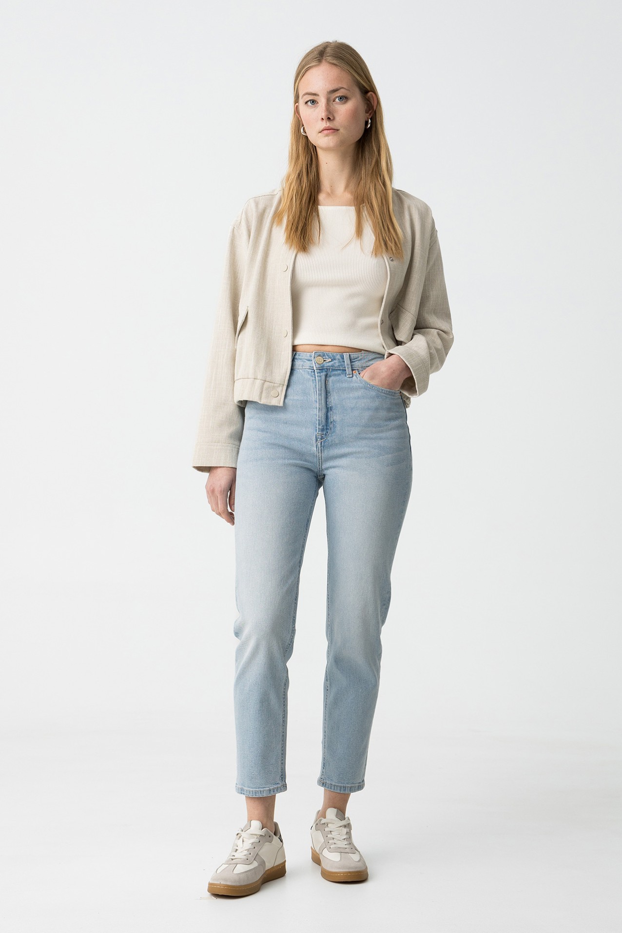 High-Waisted Slim Jeans