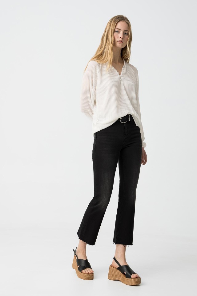 Megan Cropped Flare High Waist Jeans