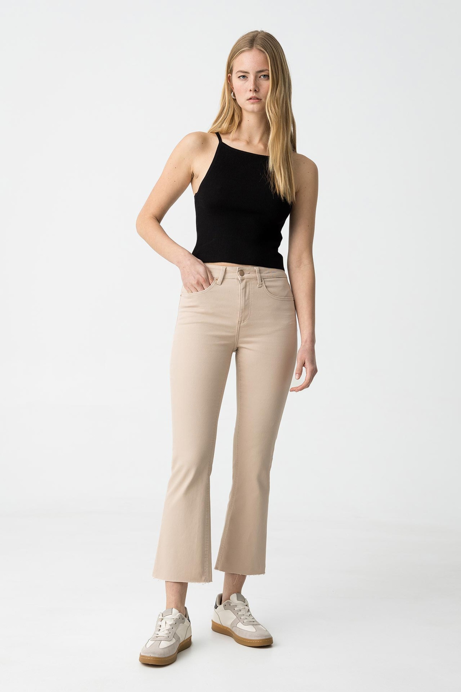 Megan Cropped Flare High Waist Pants