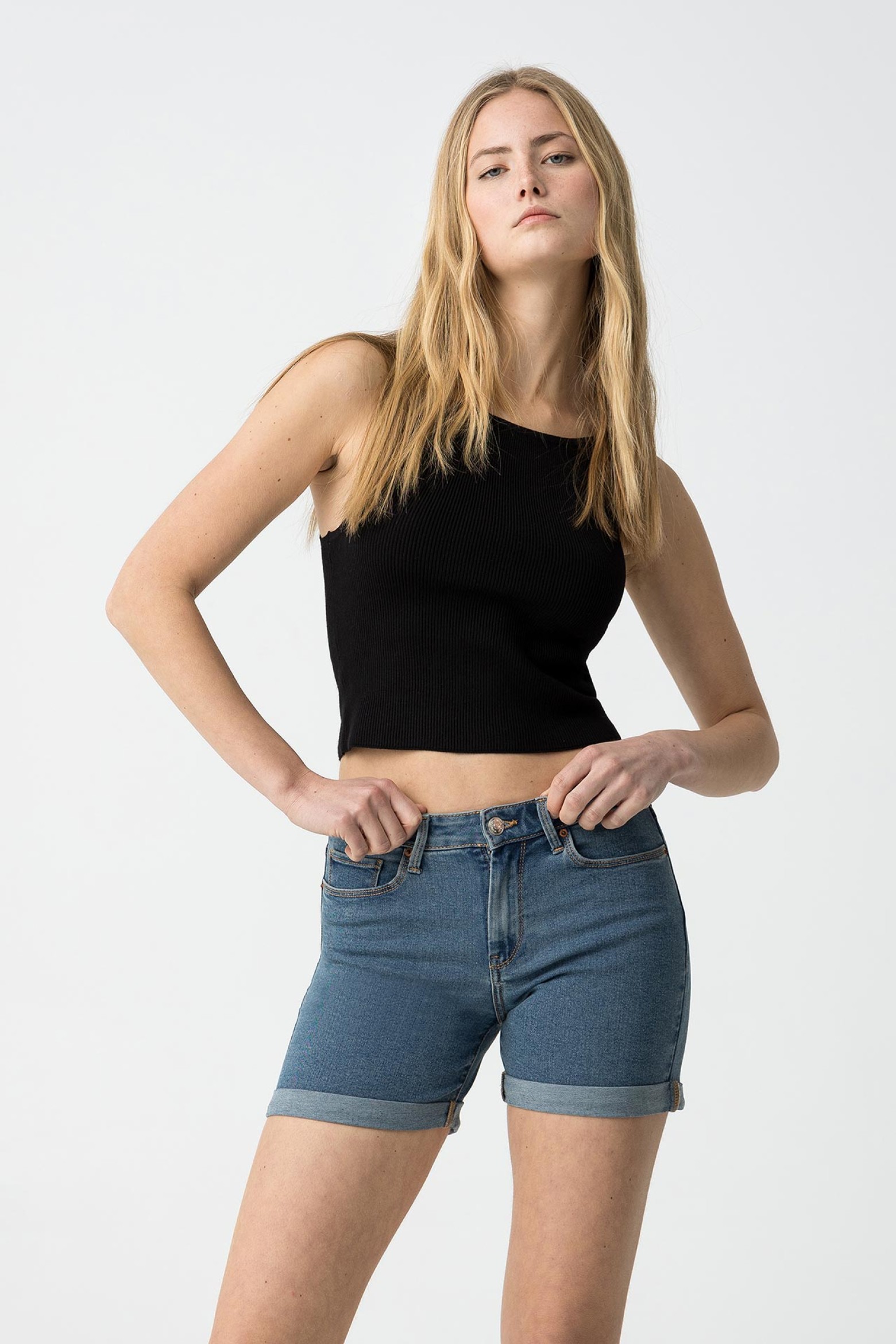 Stretch Denim Shorts