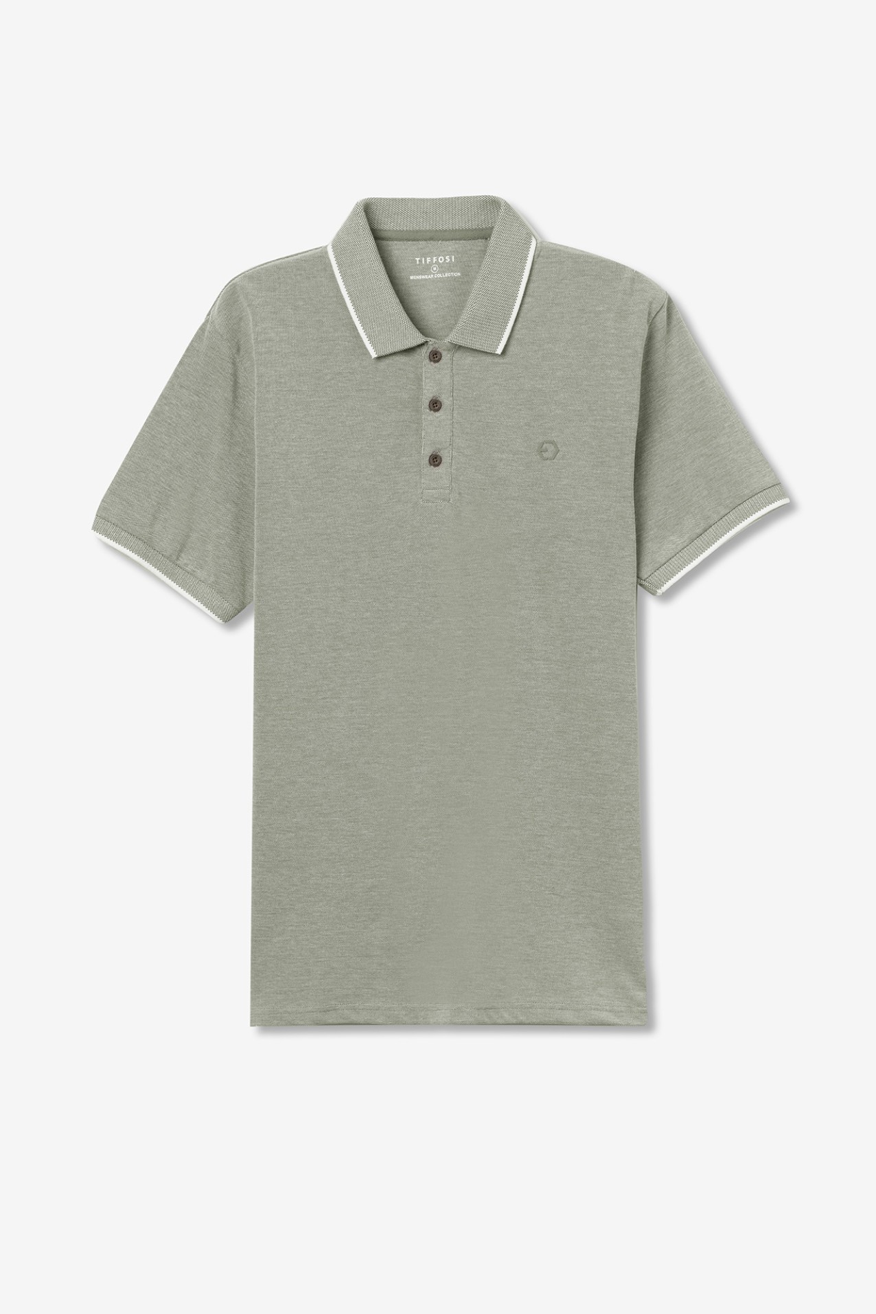 Polo Piqu Detalhe Estampado com Relevo