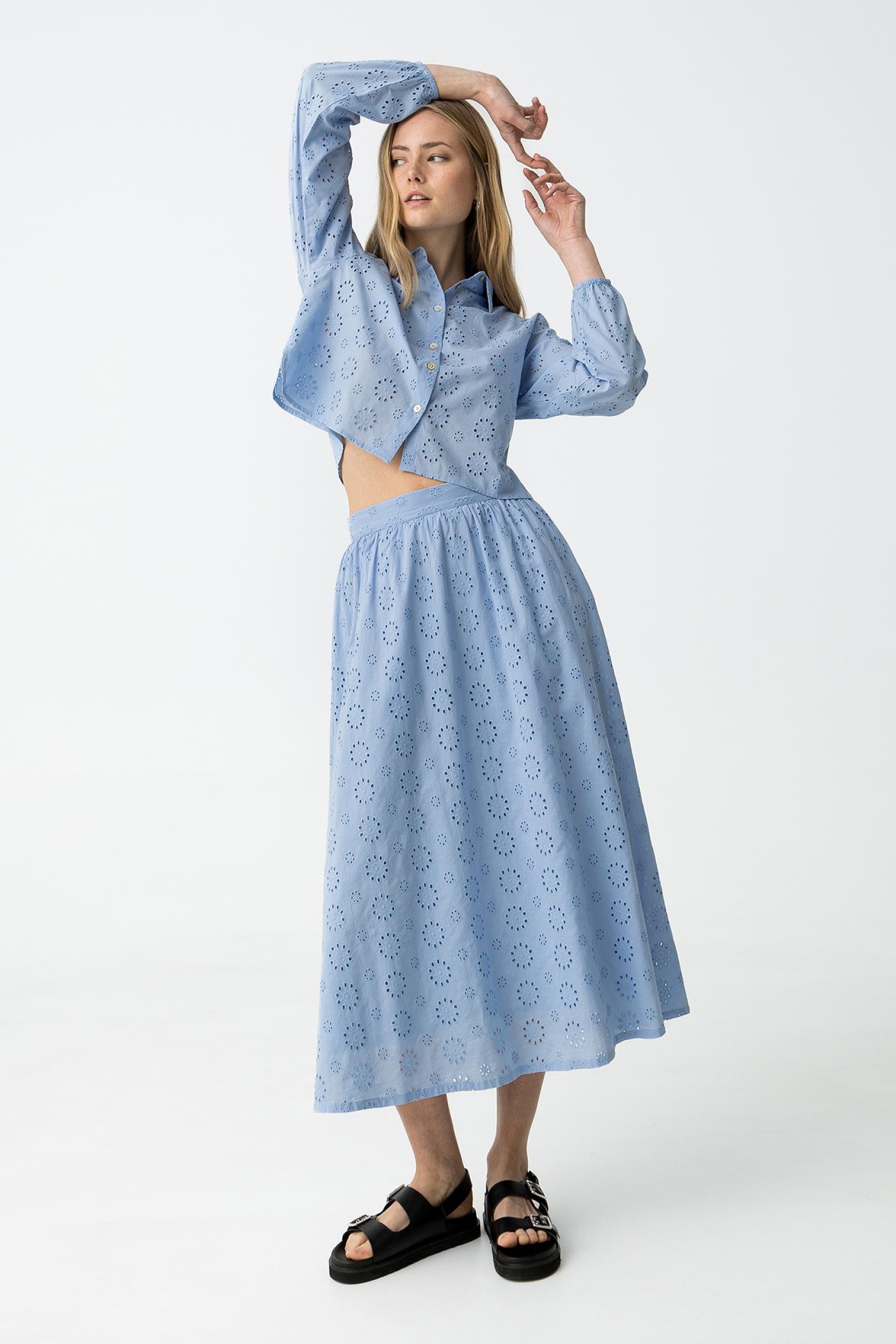 English Embroidery Long Skirt