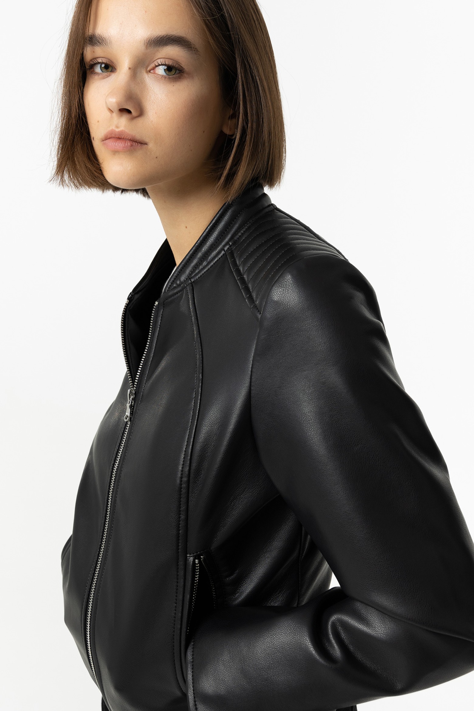 Chaqueta efecto piel