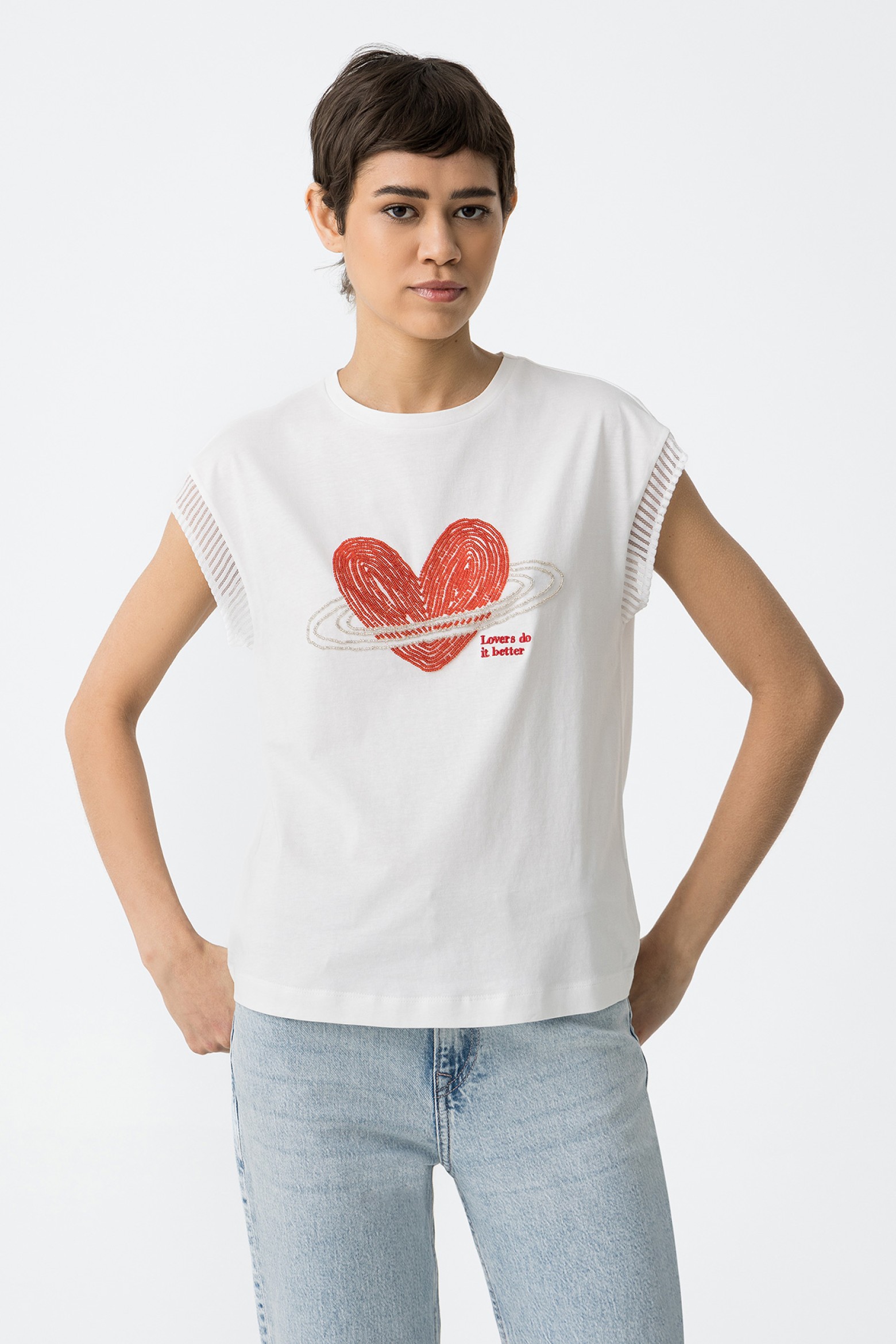 T-shirt Canelada c/ Aplicao