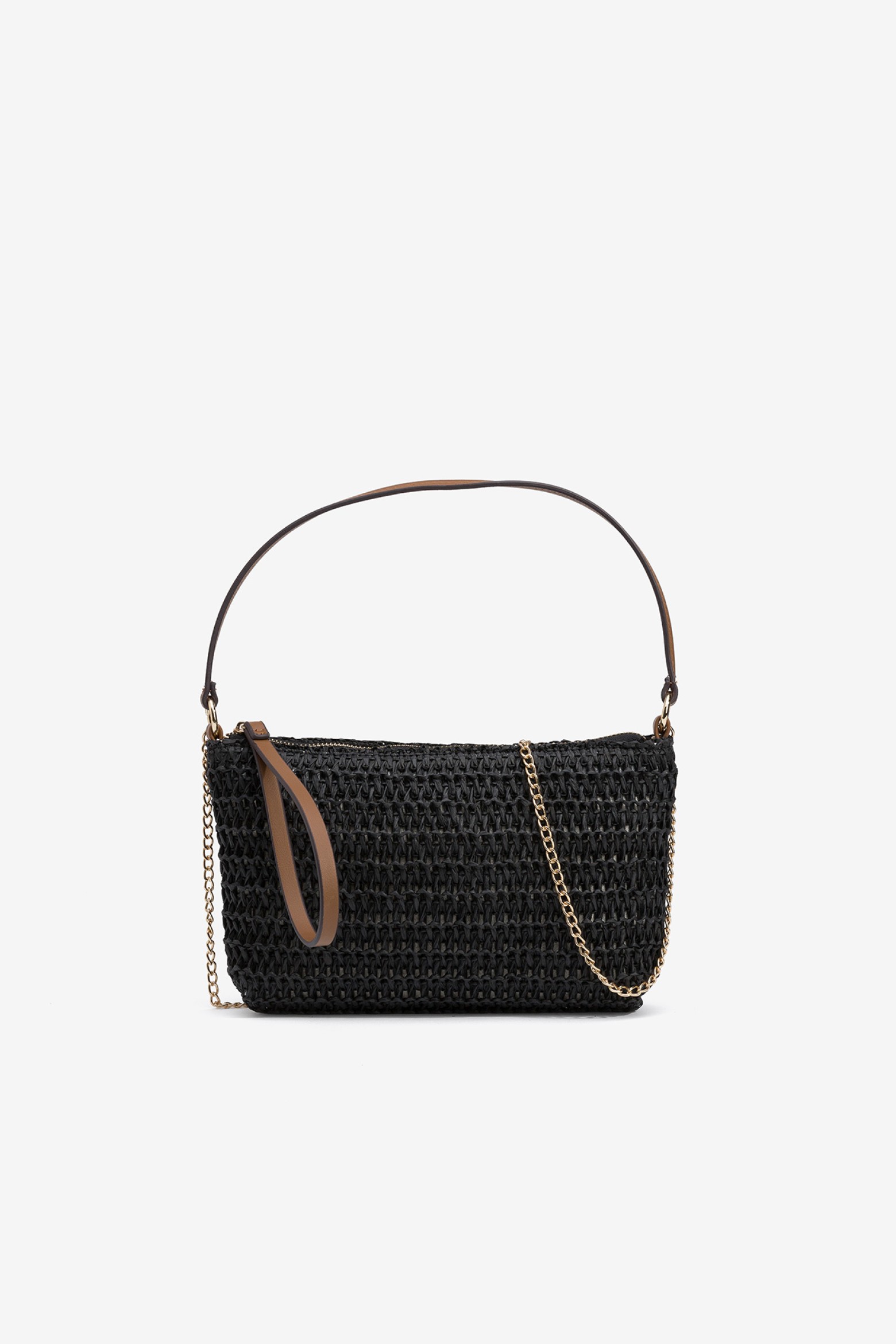Straw Effect Crossbody Wallet