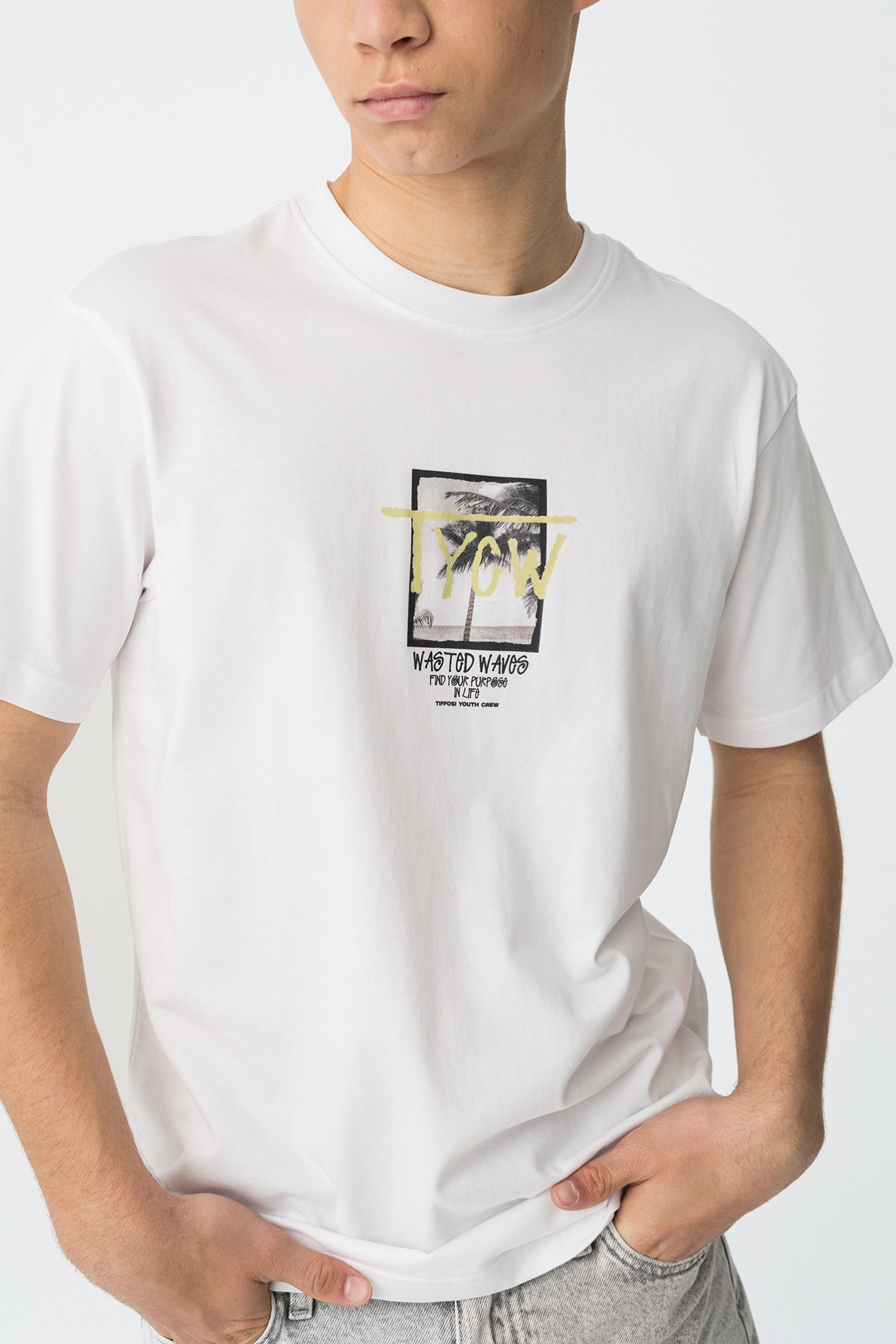 T-shirt with printed front logo