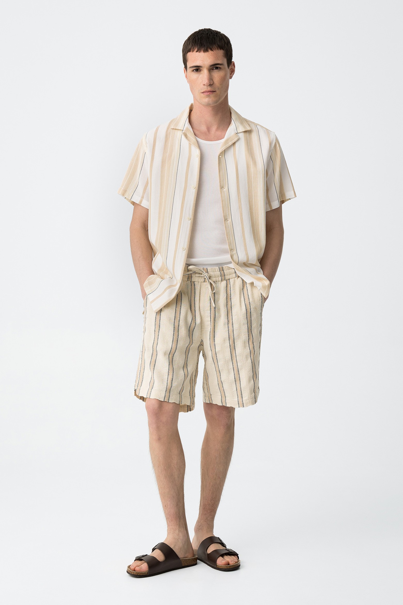 Loose Fit Shorts with Texture
