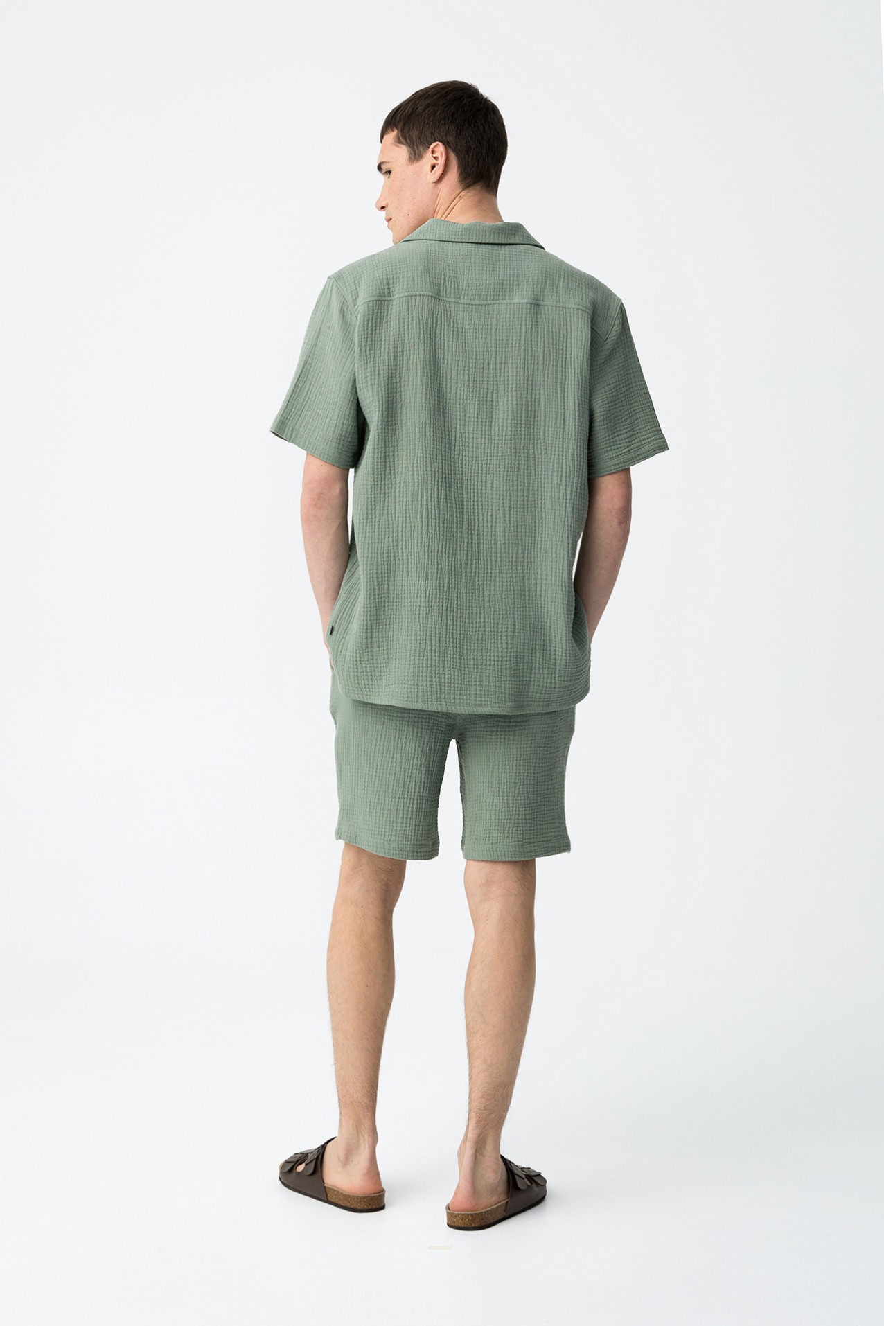 Shorts texturizados con cordn de algodn