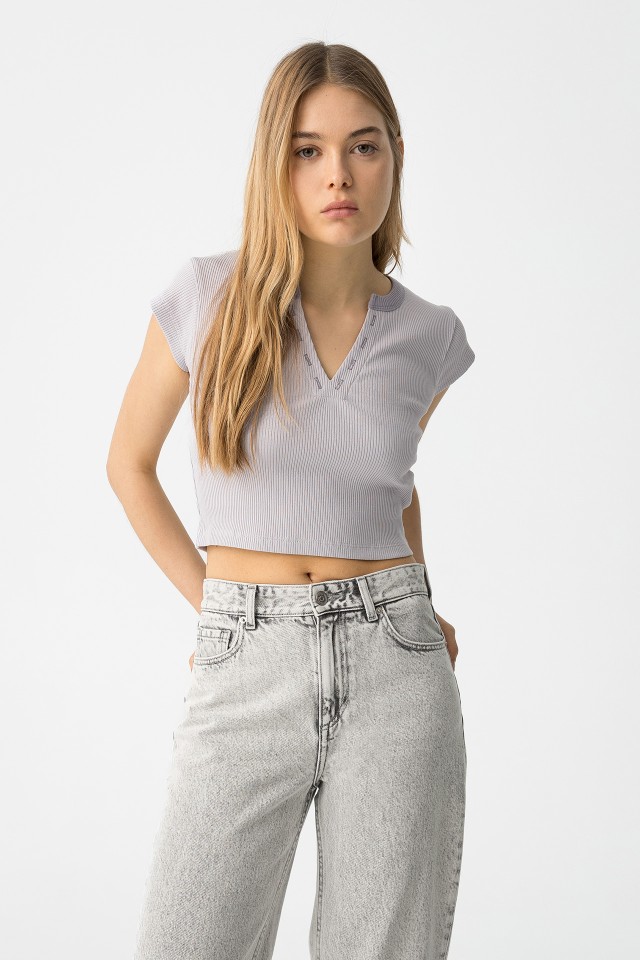 Camiseta corta de canal