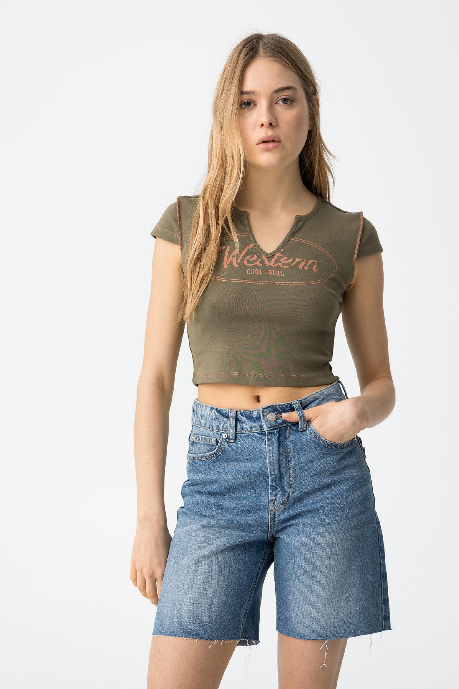 Printed Cropped T-shirt
