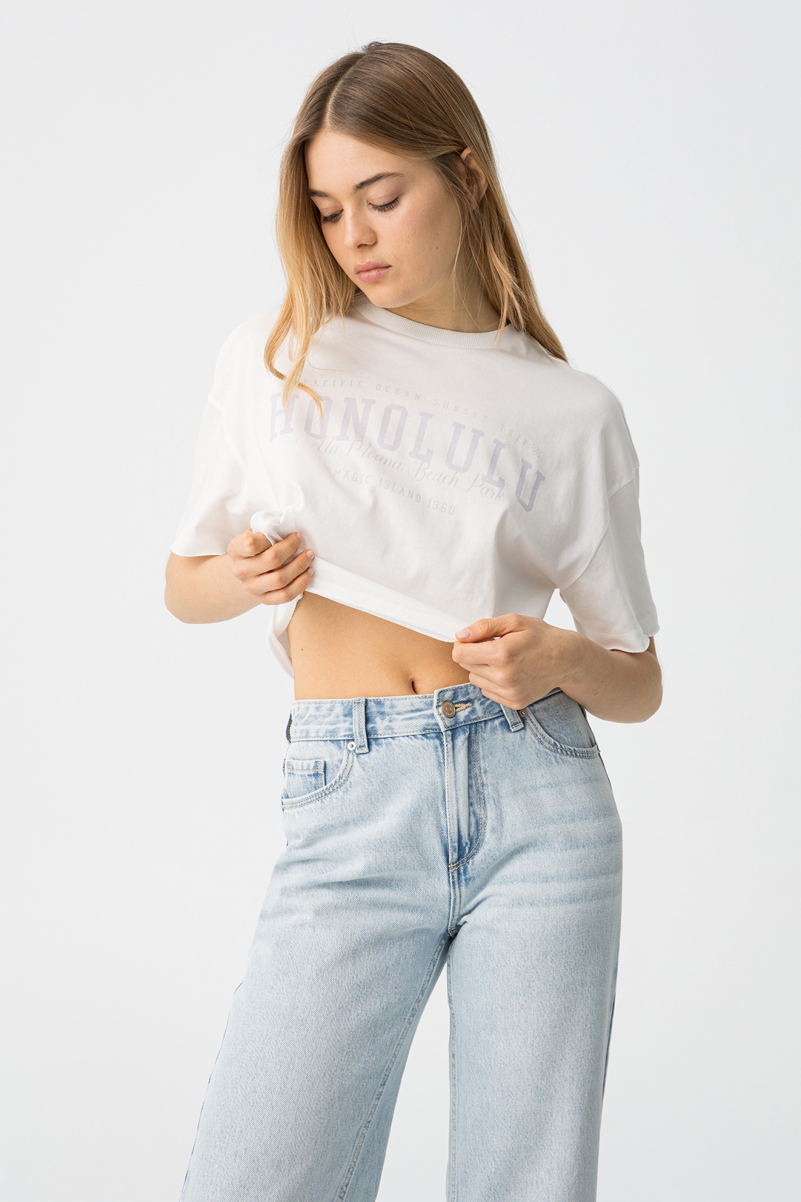 Camiseta corta estampada
