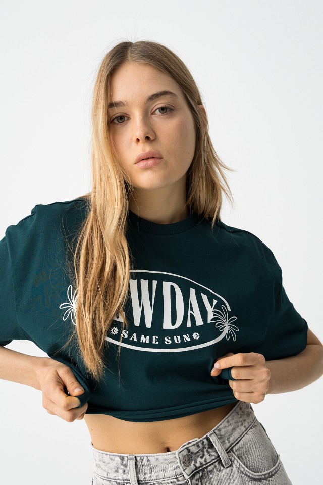 Camiseta corta estampada