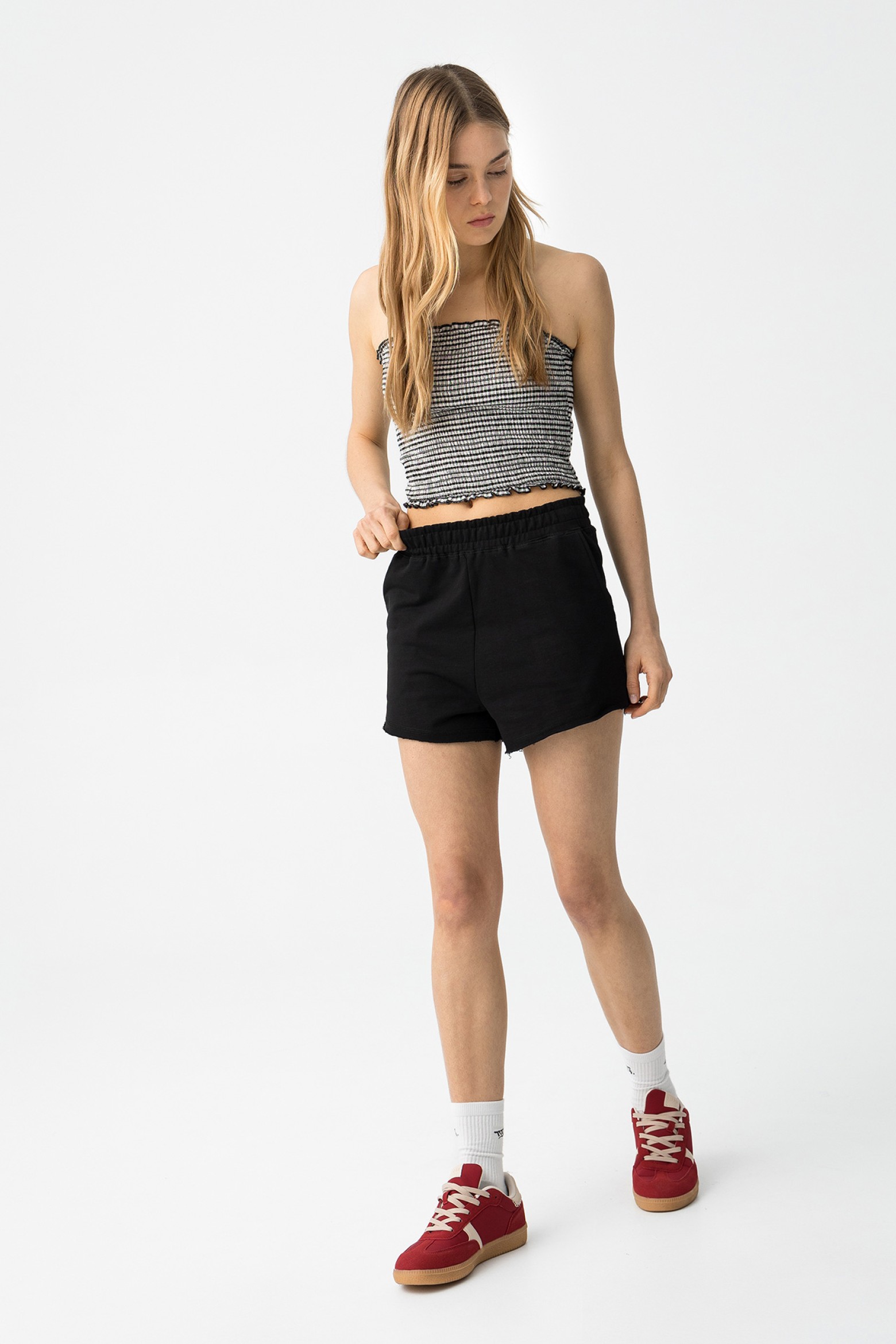 Shorts de felpa con cordn