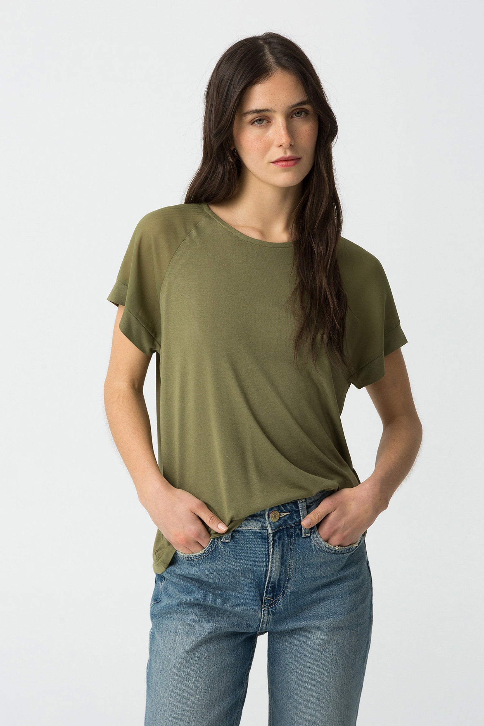 T-shirt Bsica Acetinada