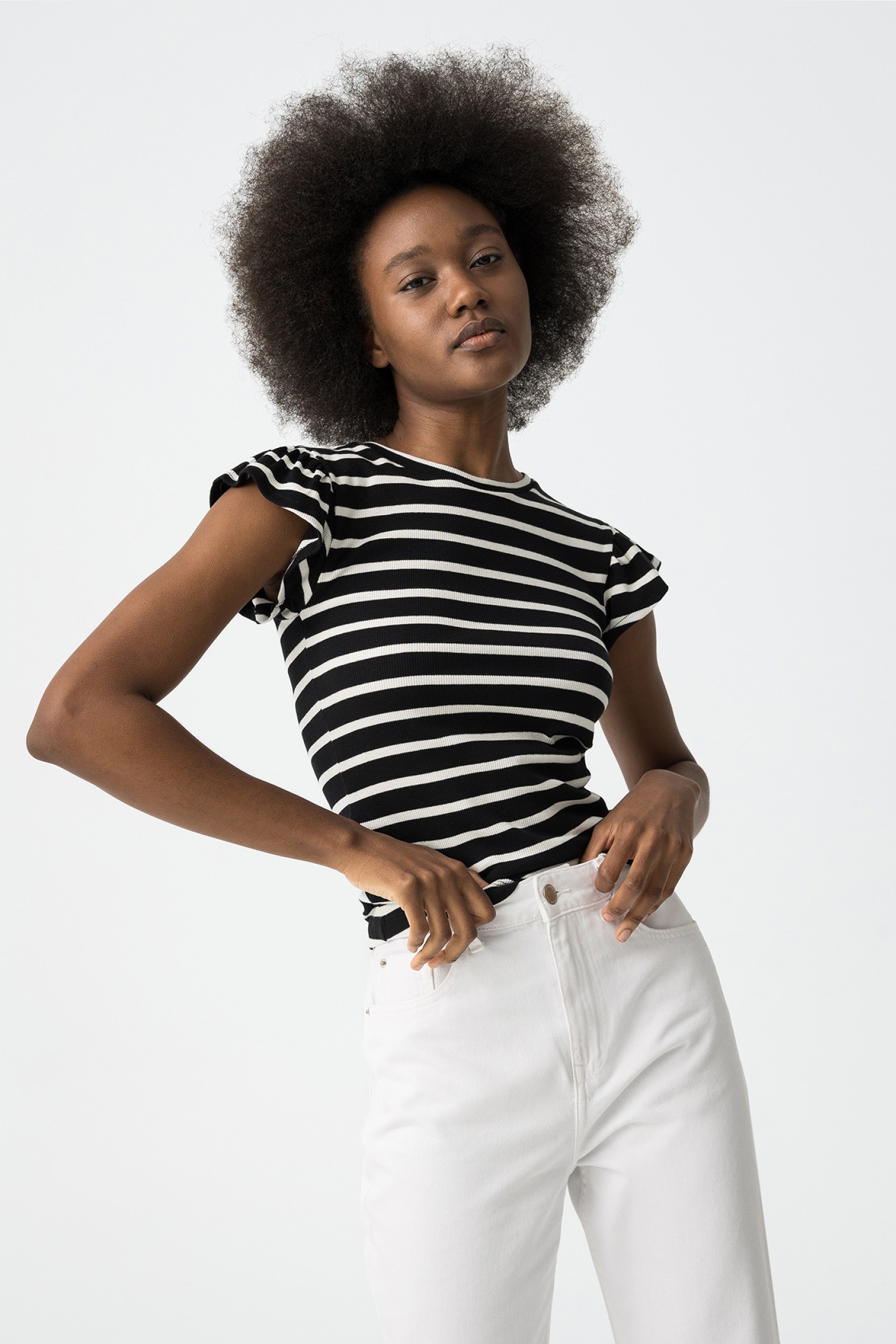 Striped Ribbed T-Shirt