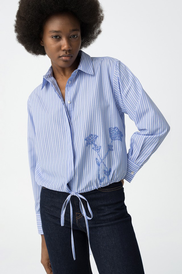 Camisa Riscas com Bordado