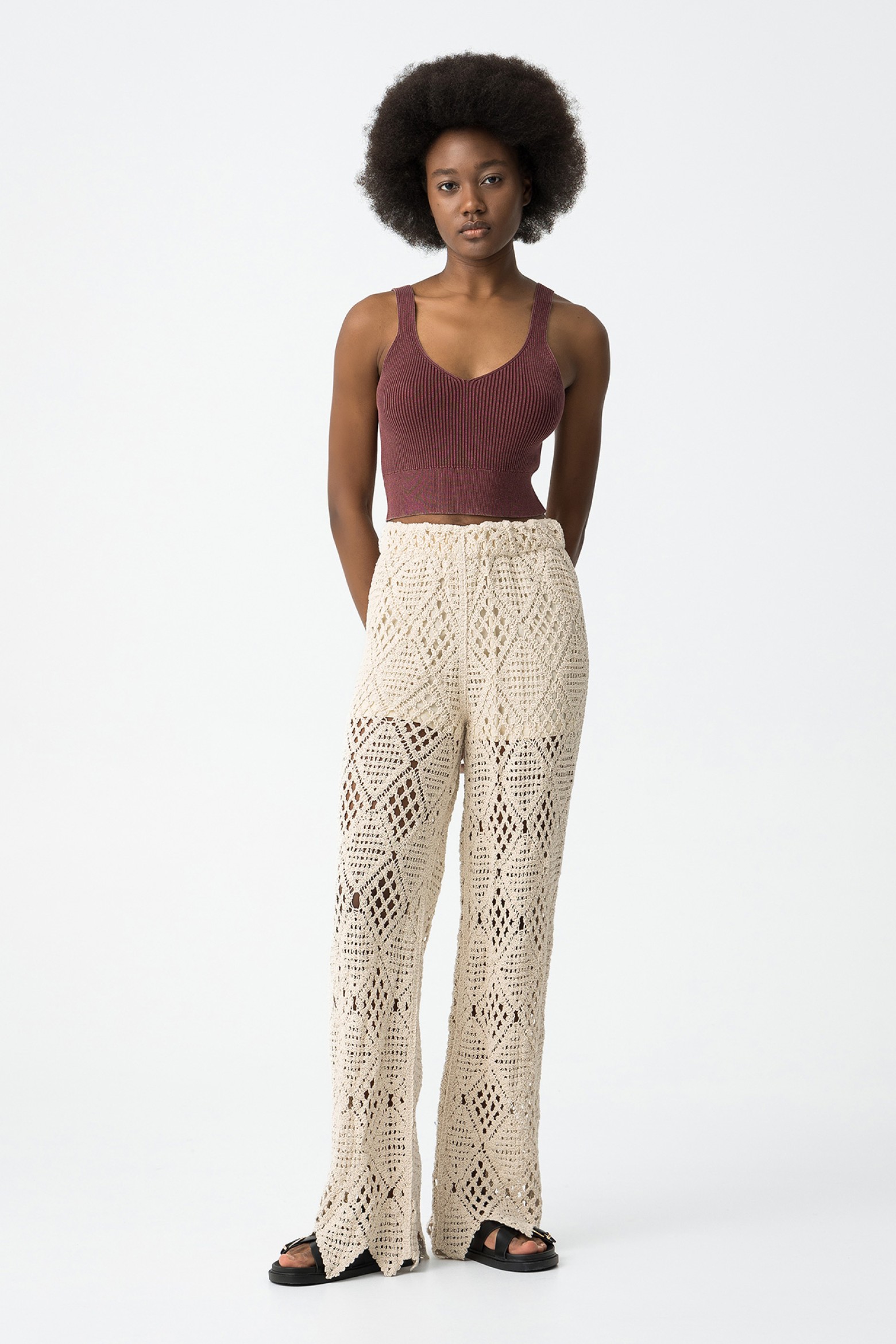 Pantalones de malla fluidos