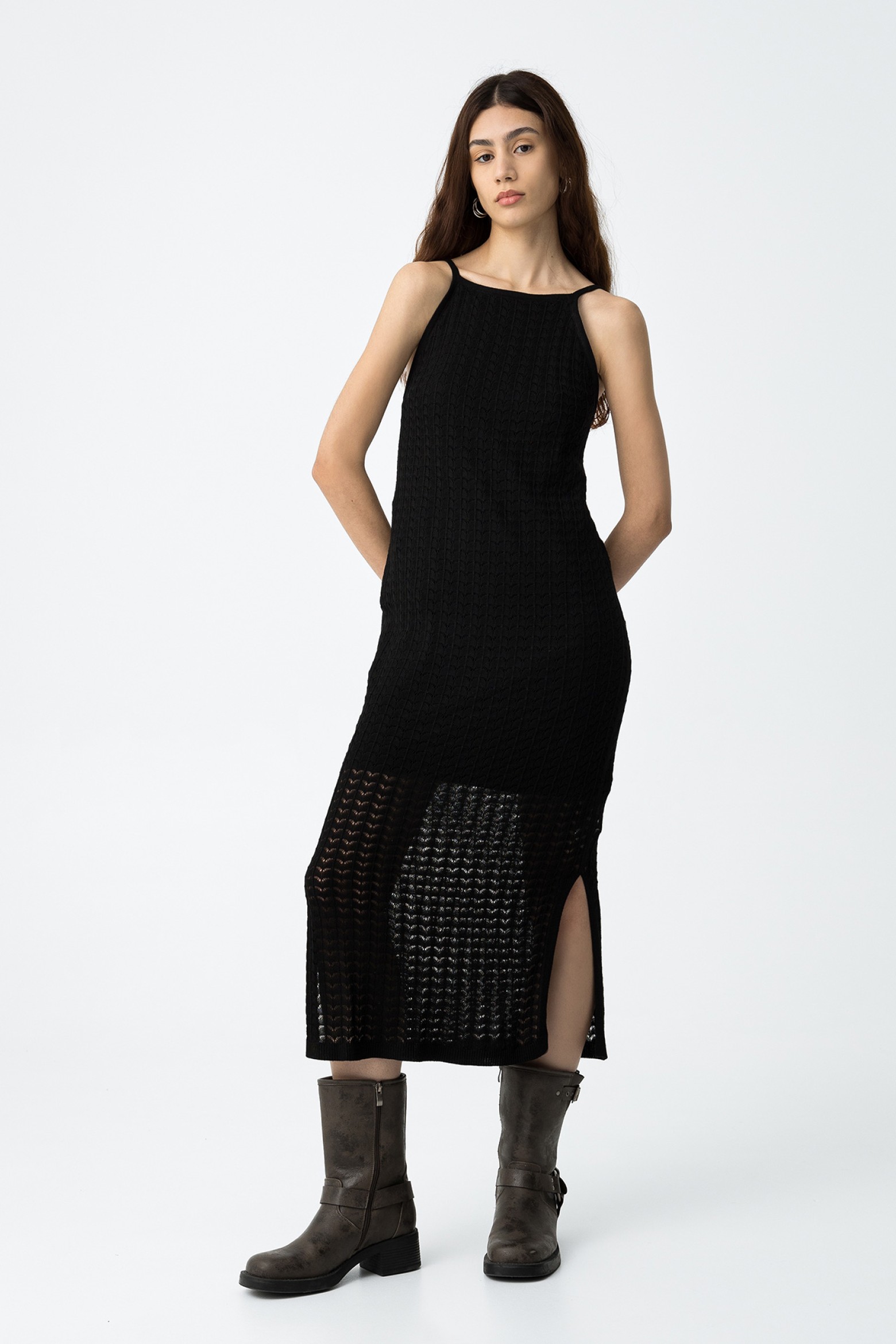 Vestido de Malha Perfurado