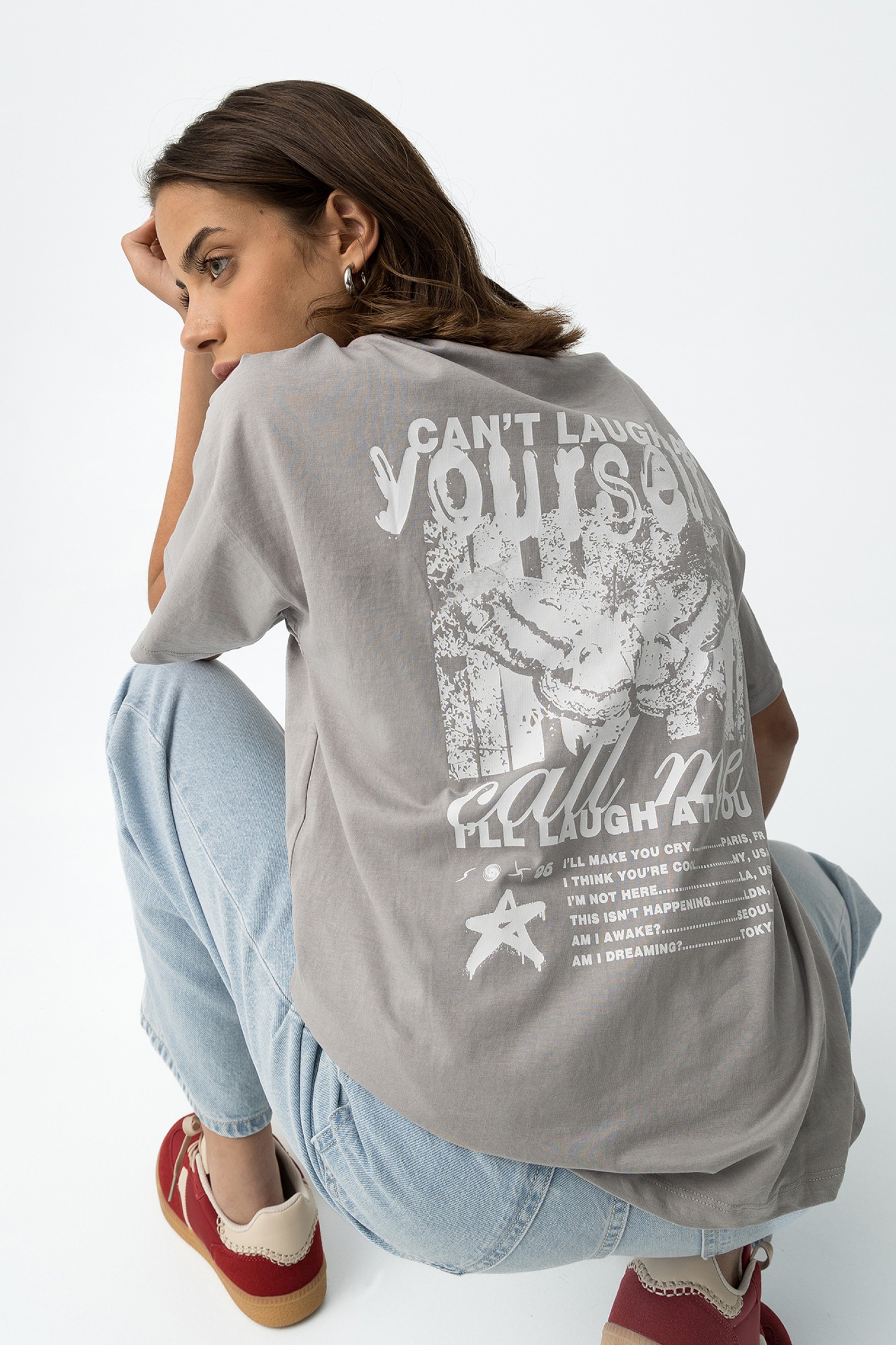 Camiseta Manga Corta Gris