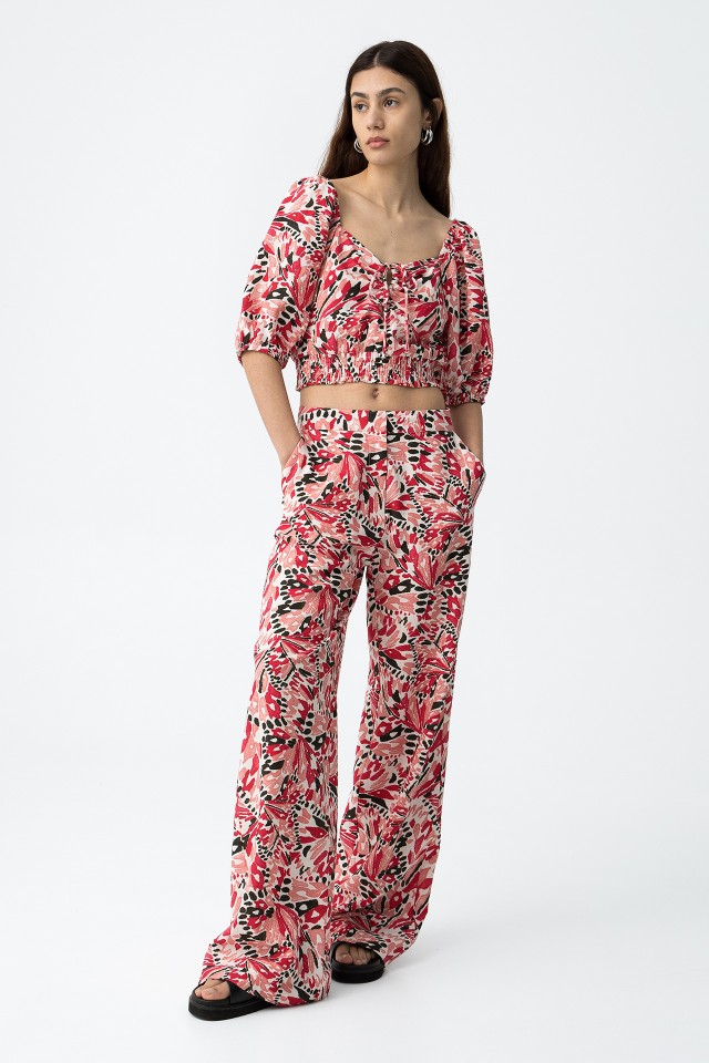 Calas Wide Leg com Estampado Floral