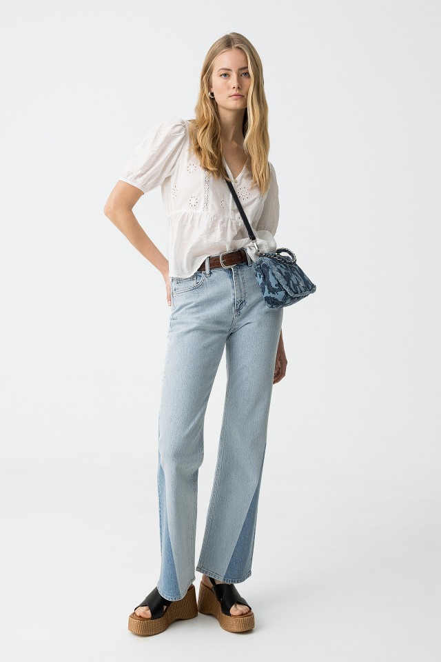 Blusa con bordado ingls