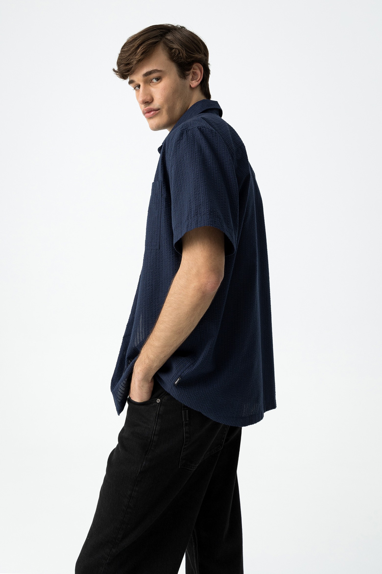 Short Sleeve Textured Shirt