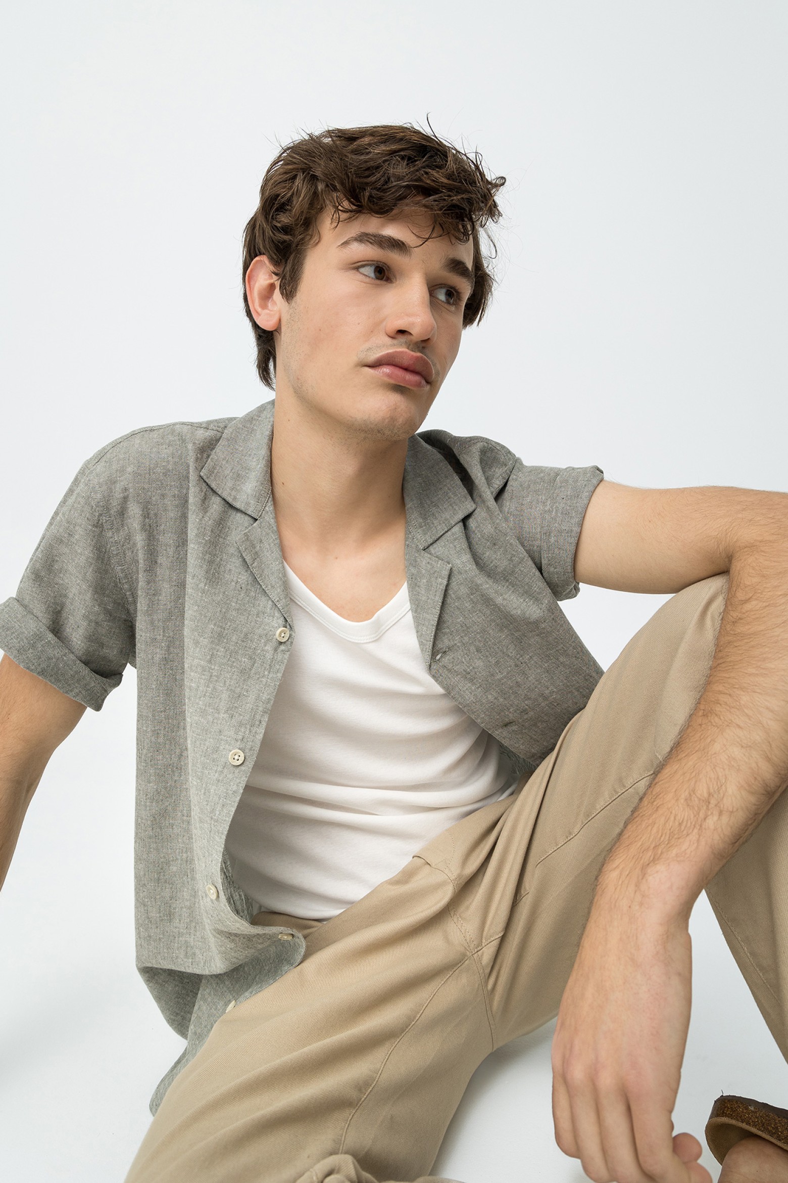 Camisa de lino de corte regular